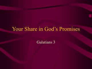 Your Share in God’s Promises