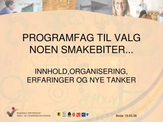 PROGRAMFAG TIL VALG NOEN SMAKEBITER...