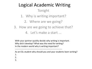 Logical Academic Writing