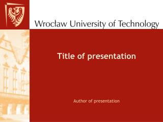 Title of presentation