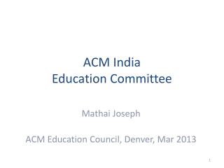 ACM India Education Committee