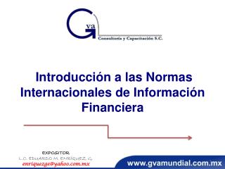 Introducción a las Normas Internacionales de Información Financiera