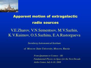 Apparent motion of extragalactic radio sources