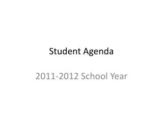 Student Agenda