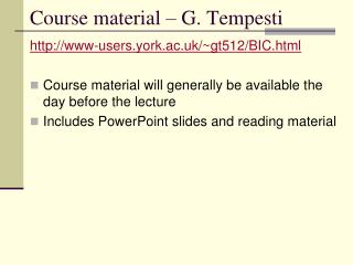 Course material – G. Tempesti