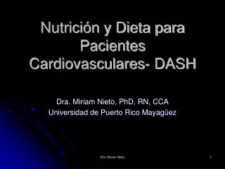 Nutrición y Dieta para Pacientes Cardiovasculares- DASH