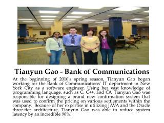 Tianyun Gao - Bank of Communications