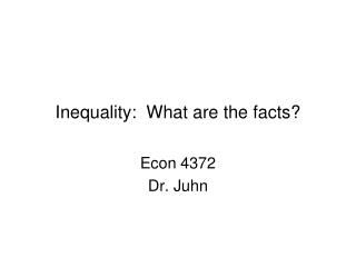 Inequality: What are the facts?