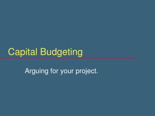 Capital Budgeting