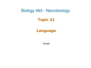 Topic 21 Language Lange