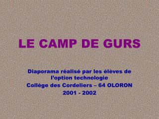 LE CAMP DE GURS