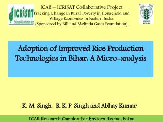 Adoption of Improved Rice Production Technologies in Bihar: A Micro-analysis