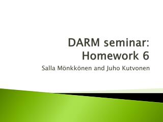 DARM seminar : Homework 6