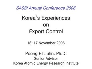 SASSI Annual Conference 2006