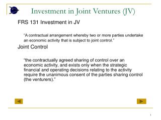 Investment in Joint Ventures (JV)