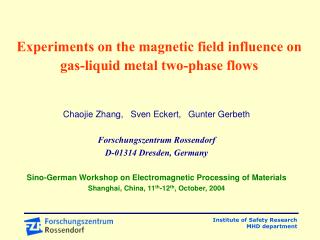 Experiments on the magnetic field influence on gas-liquid metal two-phase flows