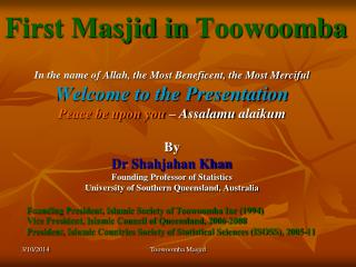 First Masjid in Toowoomba
