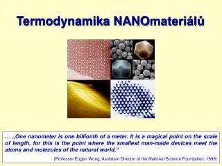 Termodynamika NANO materiálů