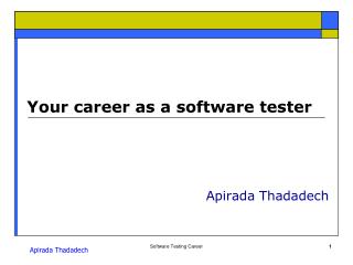 Your career as a software tester