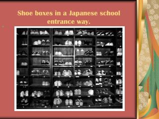 Shoe boxes in a Japanese school entrance way.