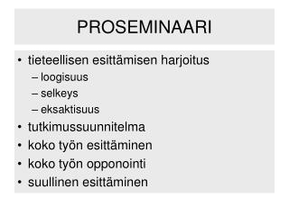 PROSEMINAARI