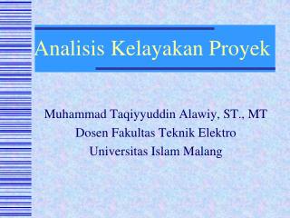 Analisis Kelayakan Proyek