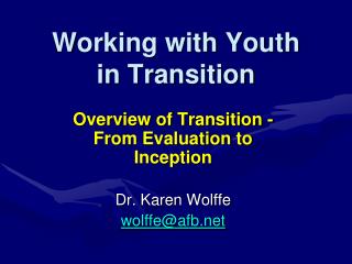 Working with Youth in Transition