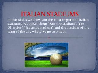 ITALIAN STADIUMS