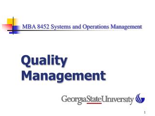 MBA 8452 Systems and Operations Management