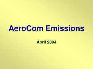 AeroCom Emissions