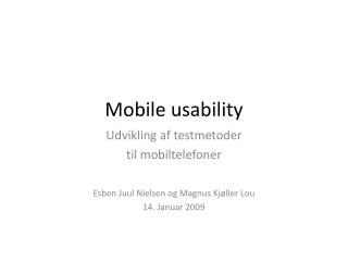 Mobile usability