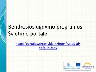 Bendrosios ugdymo programos Švietimo portale