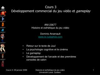 Cours 3 Développement commercial du jeu vidéo et gameplay