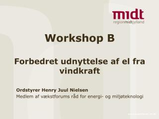 Workshop B Forbedret udnyttelse af el fra vindkraft