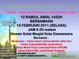 FORUM MAULIDURRASUL S.A.W