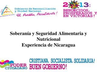 Soberanía y Seguridad Alimentaria y Nutricional Experiencia de Nicaragua