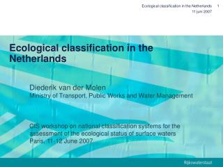 Ecological classification in the Netherlands
