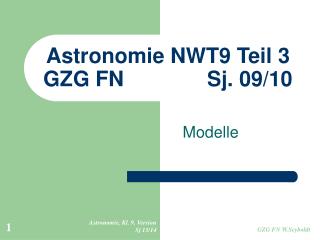 Astronomie NWT9 Teil 3 GZG FN Sj. 09/10