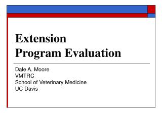 Extension Program Evaluation