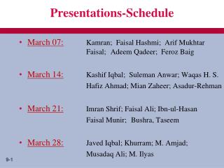 Presentations-Schedule