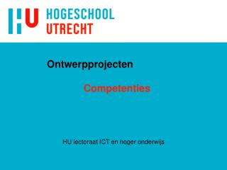 Ontwerpprojecten Competenties