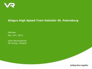 Allegro High Speed Train Helsinki–St. Petersburg