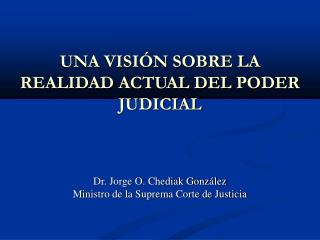 UNA VISIÓN SOBRE LA REALIDAD ACTUAL DEL PODER JUDICIAL