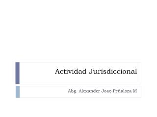 Actividad Jurisdiccional