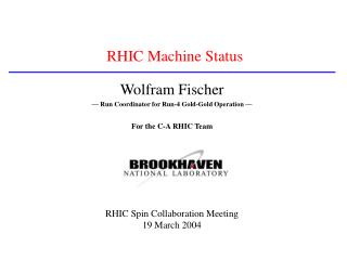RHIC Machine Status