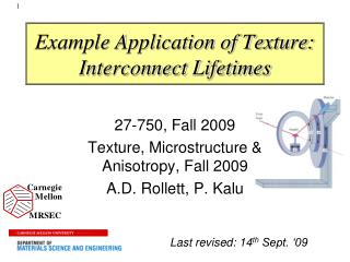 Example Application of Texture: Interconnect Lifetimes