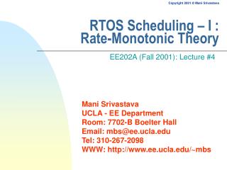 RTOS Scheduling – I : Rate-Monotonic Theory