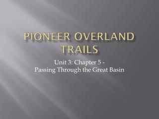 Pioneer Overland Trails