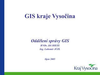 GIS kraje Vysočina