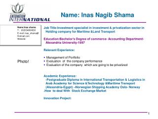 Name: Inas Nagib Shama